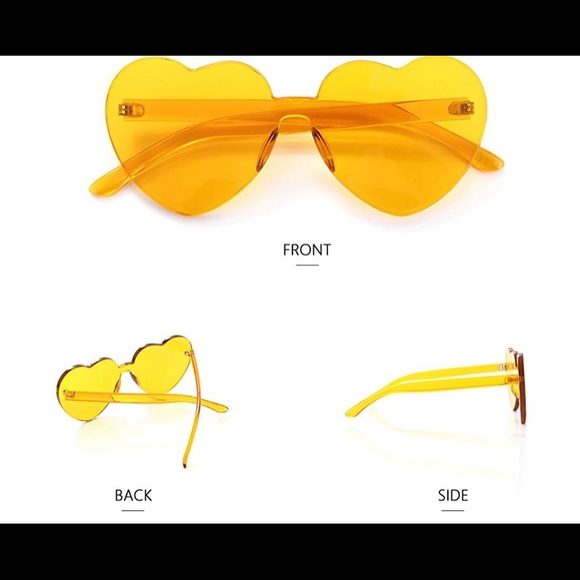 NWT Yellow Heart Kawaii EDM Festival Sunglasses - Picture 3 of 4